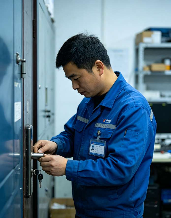 丰台区防盗门技术开锁现场 师傅持证作业